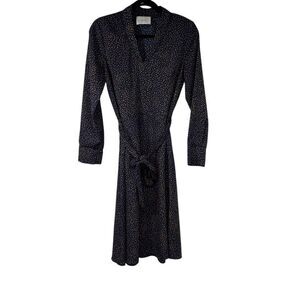 Just Female Hana Dress Blue Yellow Long Sleeve Belted Sz S Women’s‎